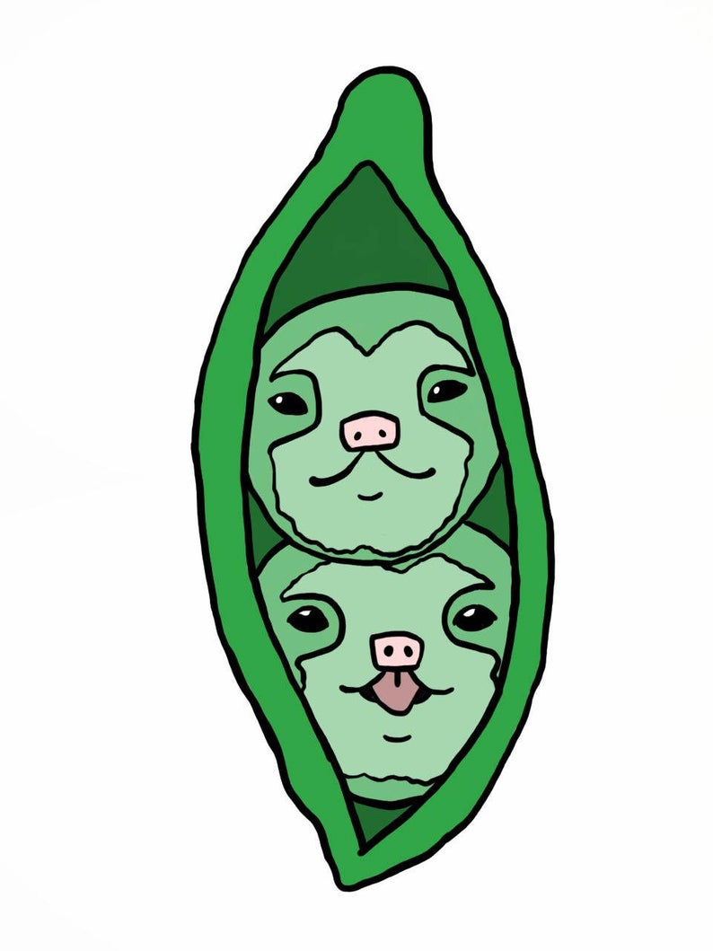794x1059 Two Peas In A Pod Sloth Print Etsy