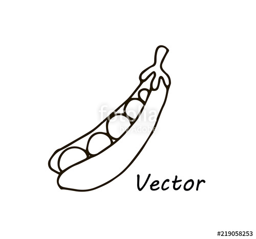 500x468 Simple Cute Vector Drawing Pea Pod For Coloring, For Children