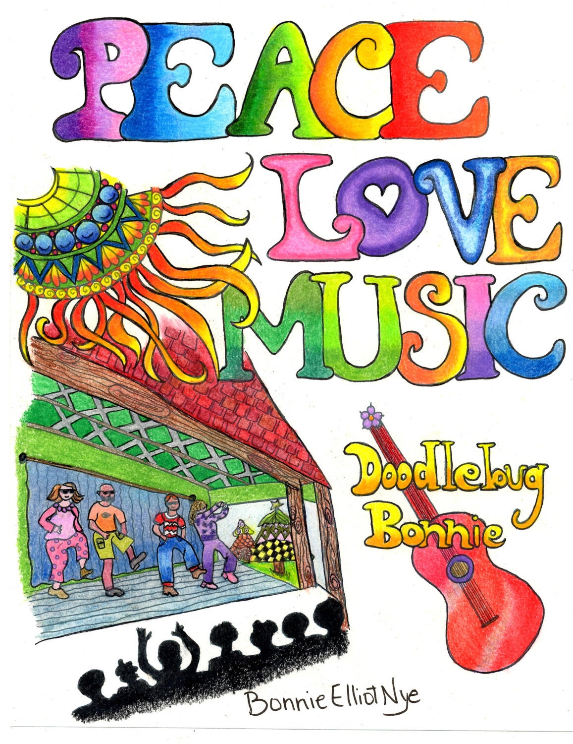 1157x1500 Peace Love Music Coloring Book Etsy