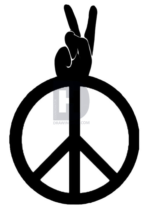 499x720 How To Draw A Peace Sign, Step