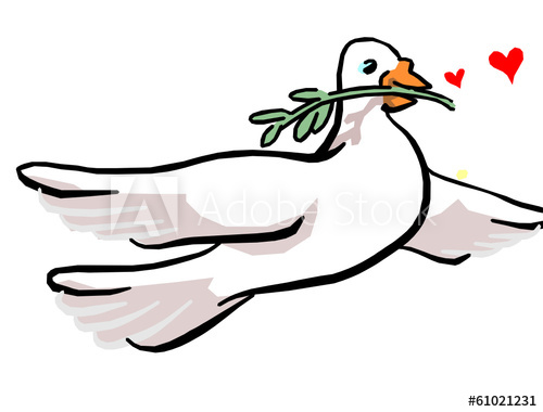 500x380 Dove Peace Drawing