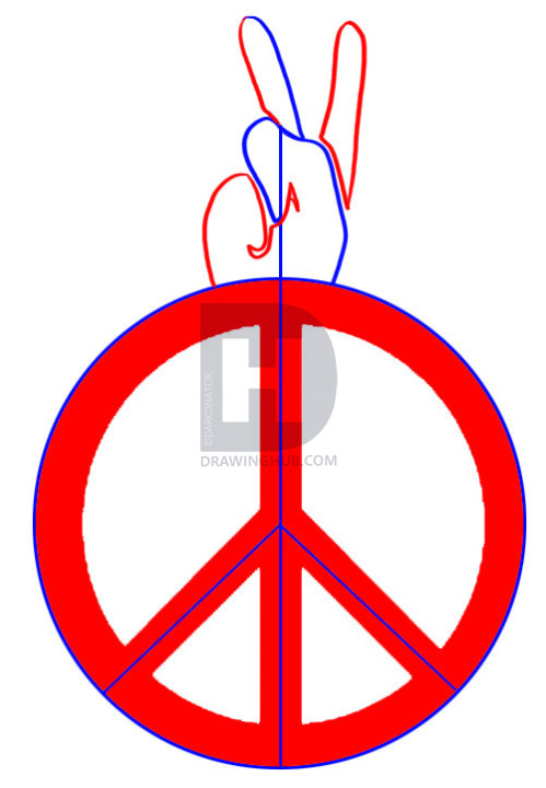 499x720 How To Draw A Peace Sign, Step