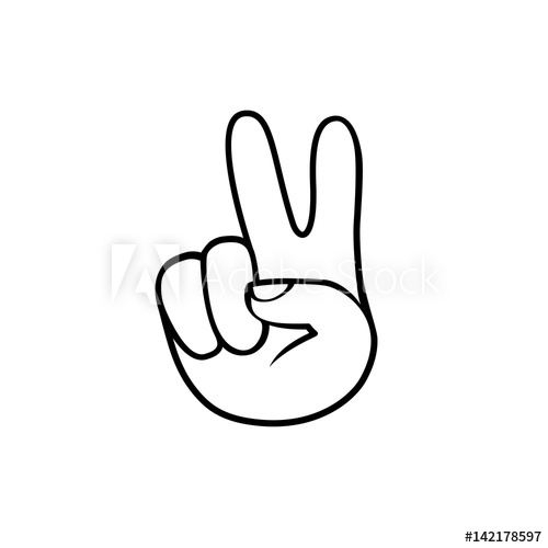 500x500 Vector Peace Hand Symbol