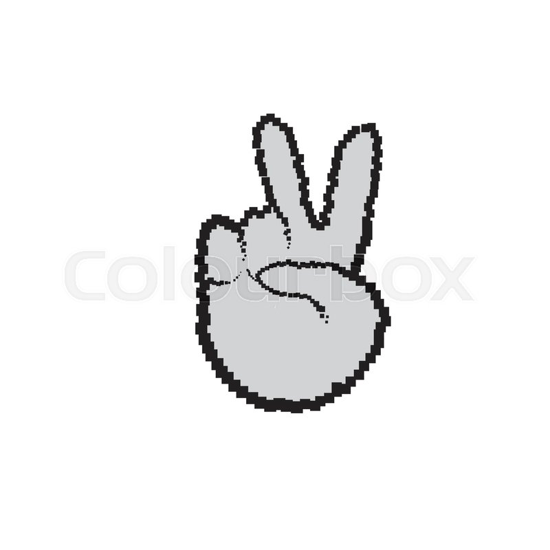 800x800 Victory Sign Peace Hand Gesture People Stock Vector Colourbox