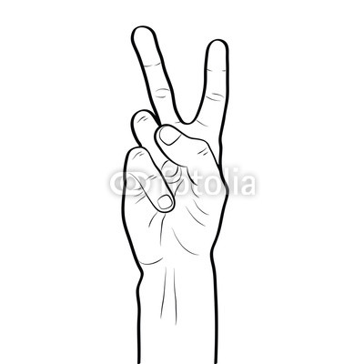 400x400 Peace Sign Hand Gesture Line Art Outline Buy Photos Ap Images
