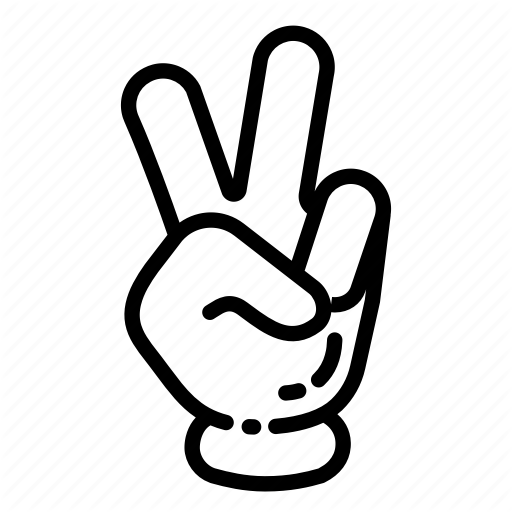 512x512 fingers, gesture, hand, love, peace, peace sign, victory sign icon