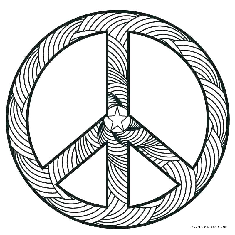 800x800 Peace Sign Coloring