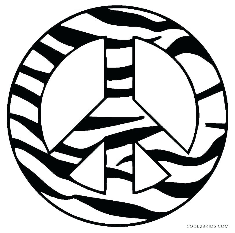 809x800 Printable Peace Sign Coloring Pages Symbol