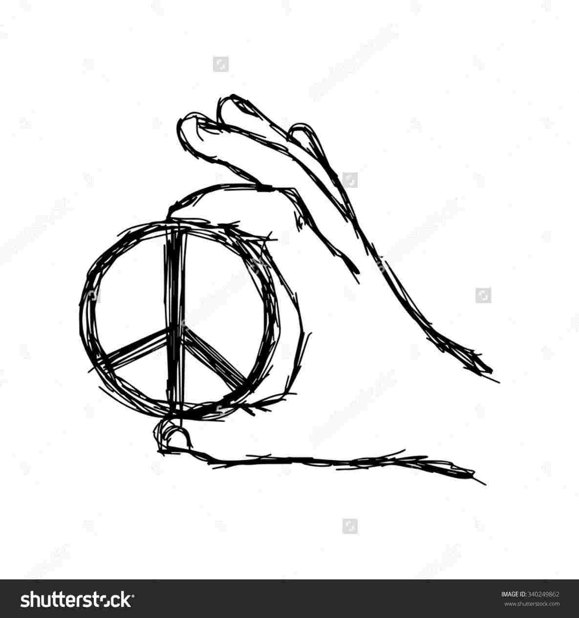 1185x1264 Step Peace Sign Drawing