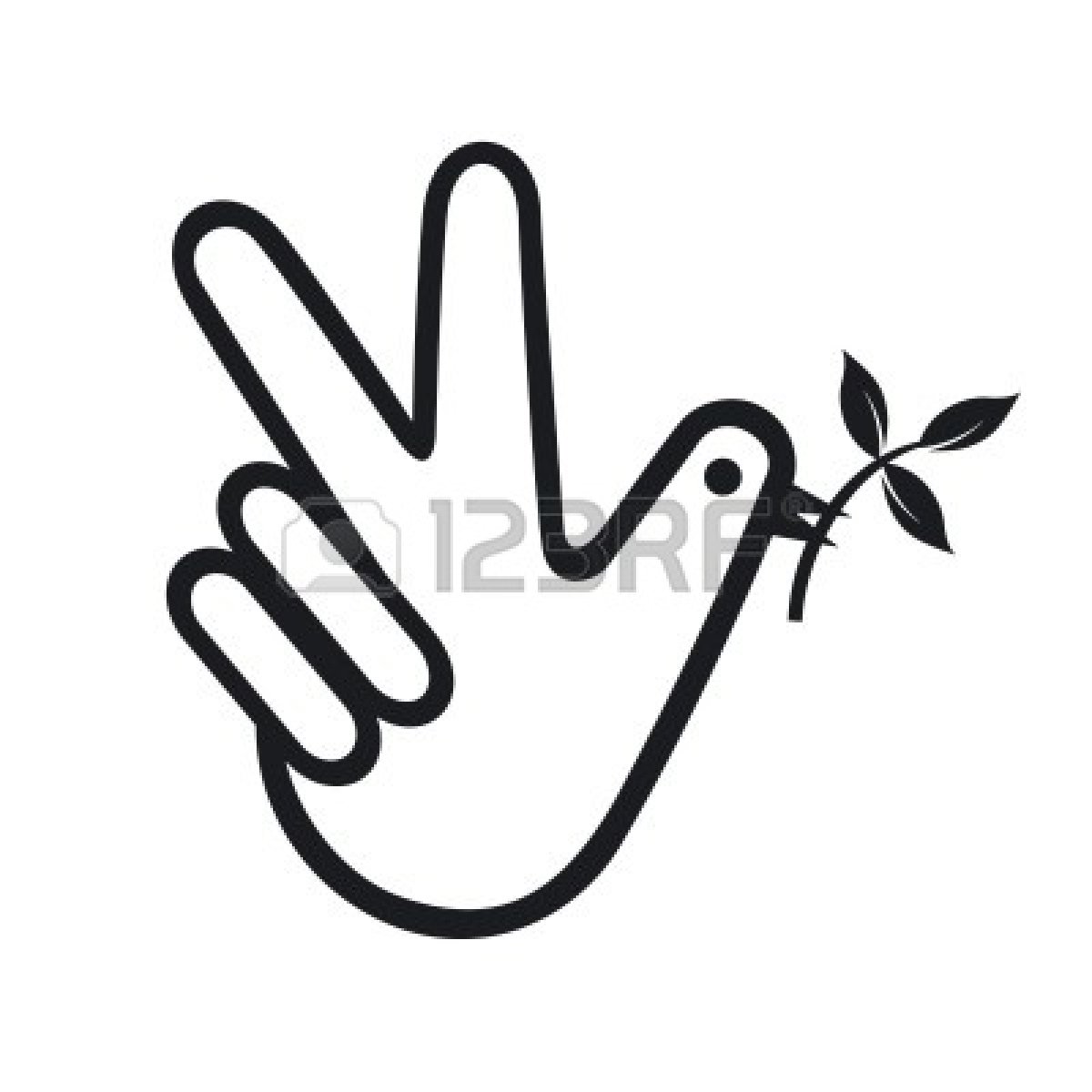 1200x1200 Hand Peace Sign Drawing