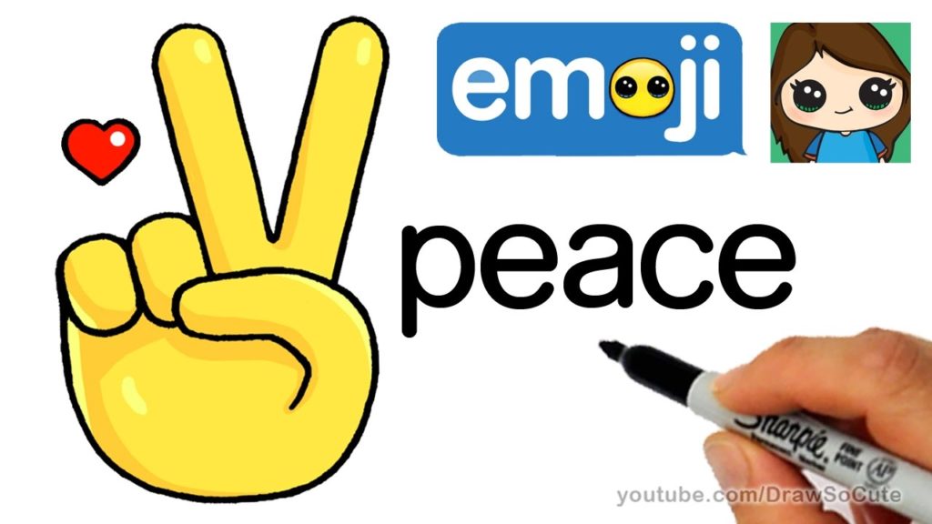 1024x576 How To Draw Peace Sign Hand Emoji