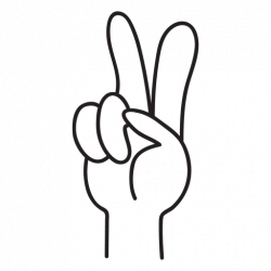 250x250 Peace Hand Sign Png, Picture