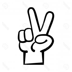 300x300 Vector Peace Sign Hand Showing Two Soidergi