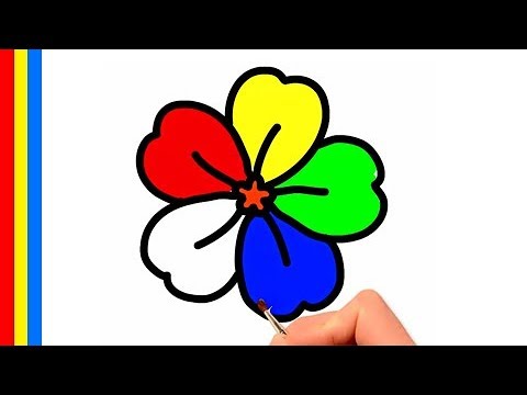 480x360 How To Draw Colorful Flowers L Peach Blossom Learn Colors
