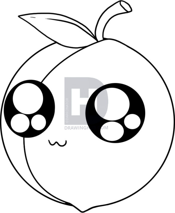 593x720 How To Draw A Peach, Step