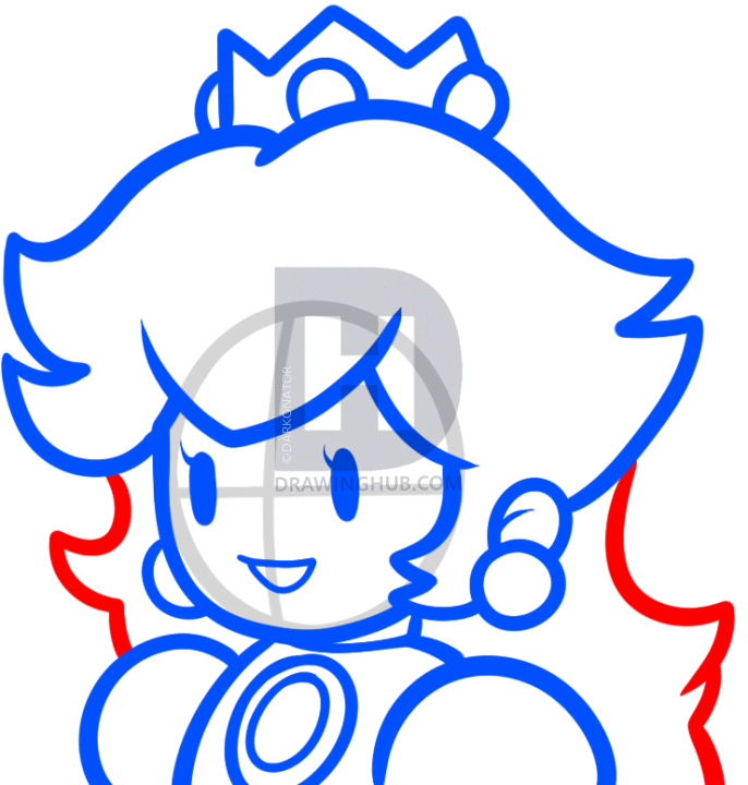686x720 How To Draw Princess Peach Easy, Step