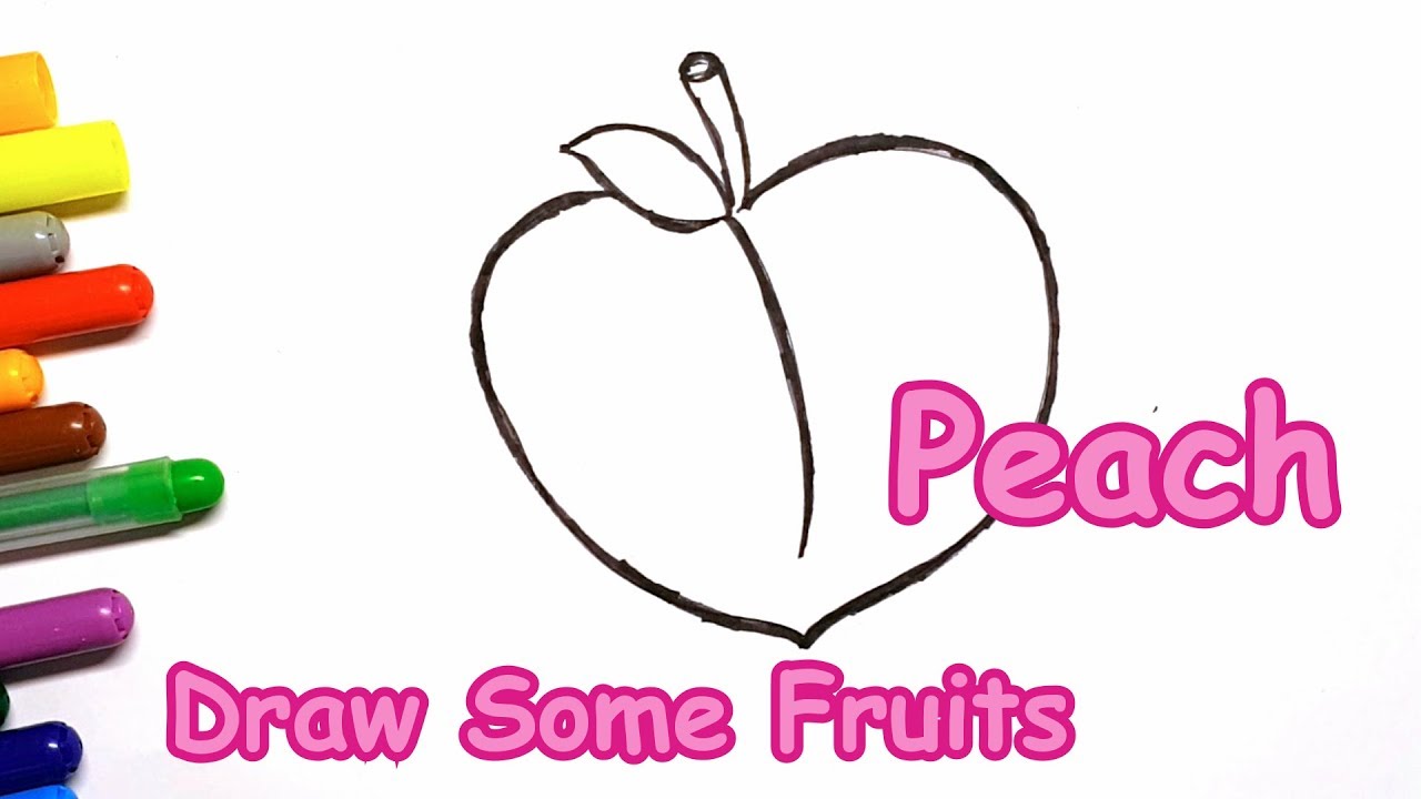 1280x720 Pink Peach Drawing How To Draw And Color Fruit