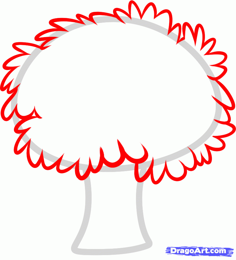 814x898 Draw A Fruit Tree, Step