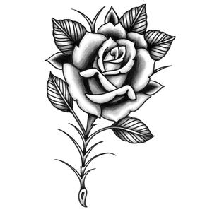300x300 Black Gray American Traditional Temporary Tattoos