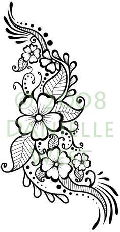 236x455 Henna Tattoo Flower Designs