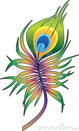 270x450 Beautiful Peacock Feather Tattoo In Colors Of Rainbow With Black
