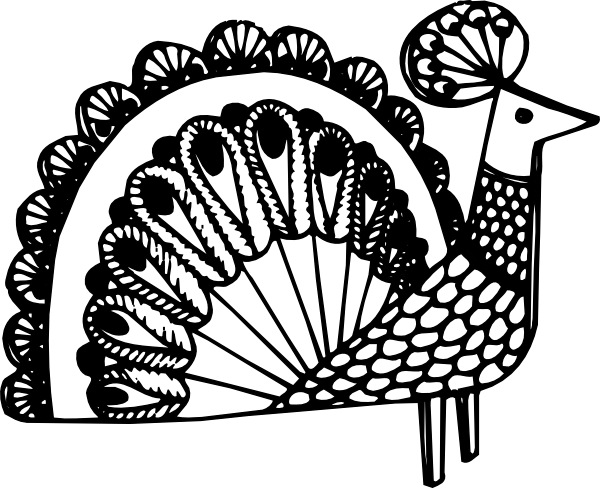 600x488 Peacock Clipart Black And White Nice Clip Art