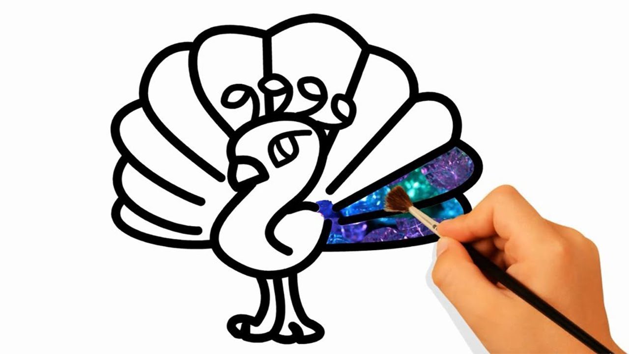 1280x720 Glitter Peacock Drawing And Coloring