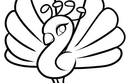 420x270 Easy Simple Peacock Drawing Step