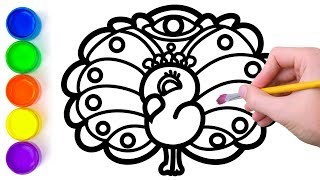 320x180 Glitter Peacock Drawing And Coloring How To Draw Peacock For Kids