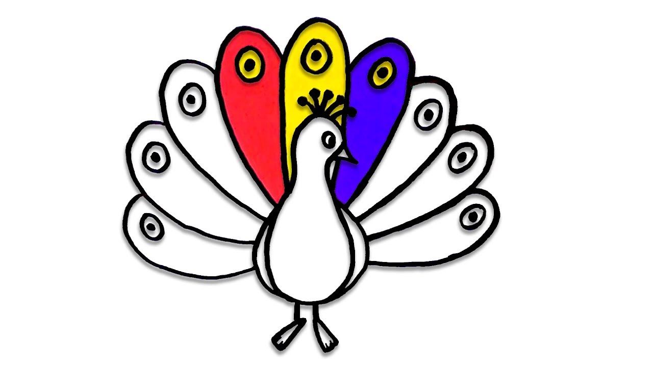 1280x720 How To Draw Peacock With Easy Feathers