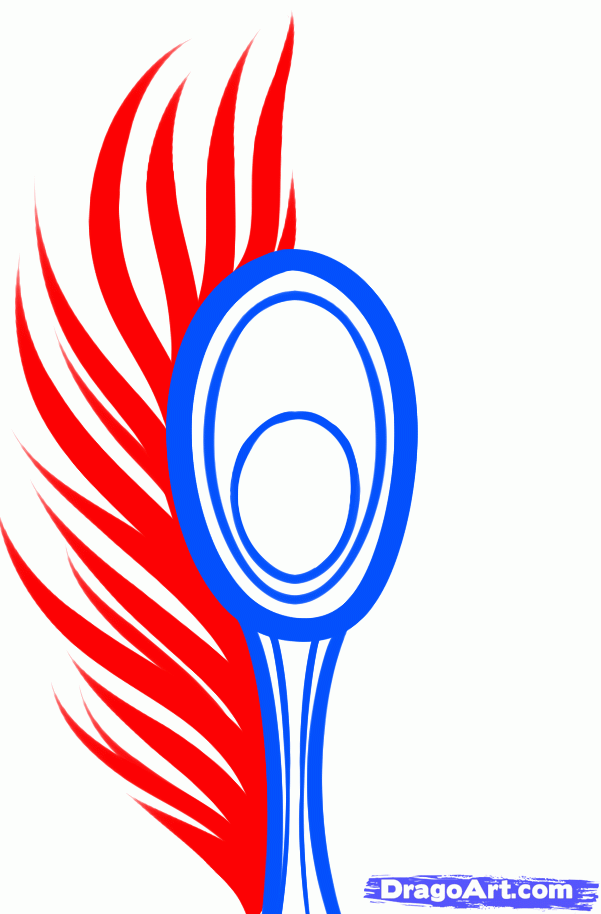 601x914 How To Draw A Peacock Feather, Step