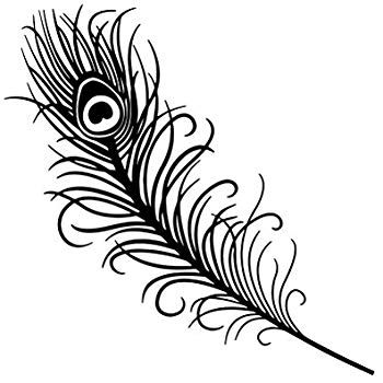 350x350 Peacock Feather Outline Silhouette Vinyl Sticker Car