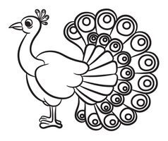 238x200 Peacock Outline Clipart Clipart Portal