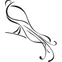 250x250 Outline Of A Peacock Vinyl Sticker, Stickers