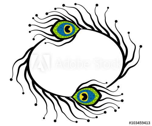 500x417 Frame From Stylized Peacock Feathers