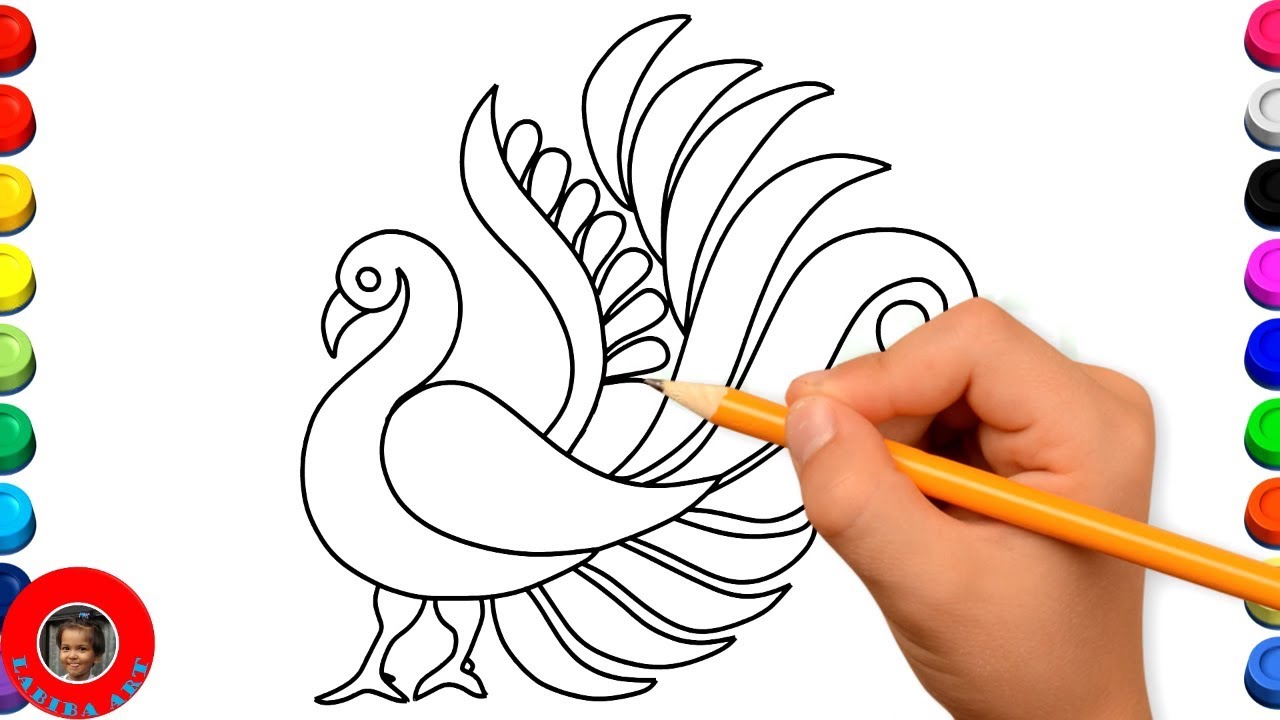 1280x720 How To Draw A Peacock Step