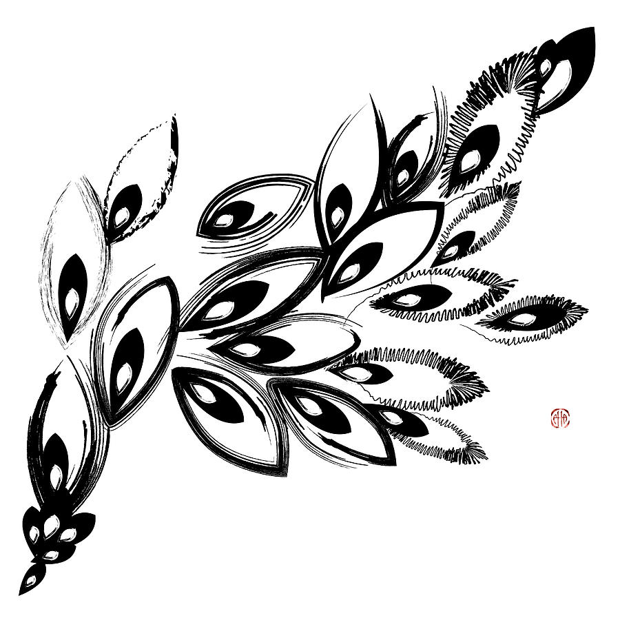 900x900 Peacock Tail Digital Art