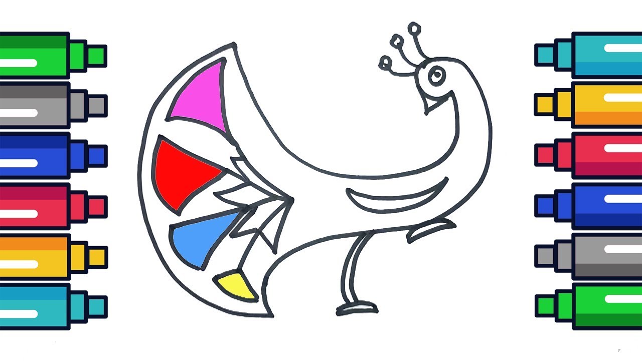 1280x720 Easy Drawing A Colourful Peacock How To Draw Coloring Pages