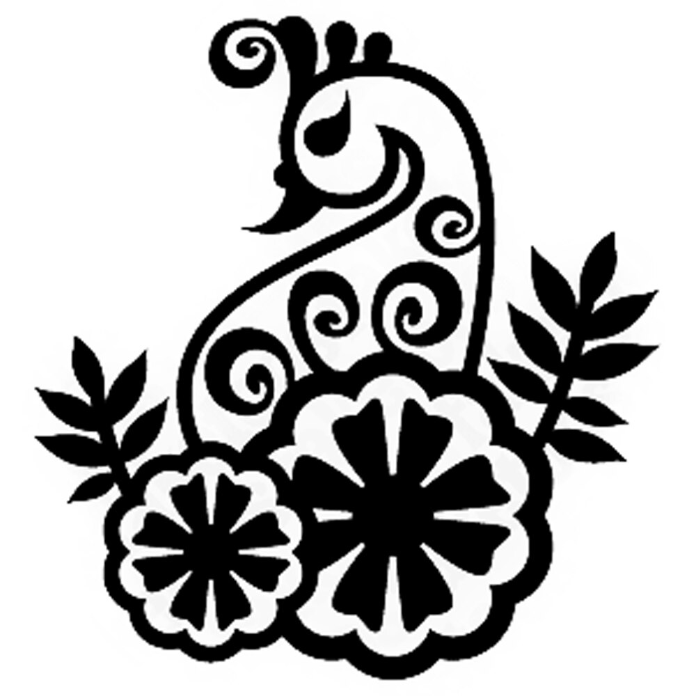 1000x1000 Henna Peacock, Large