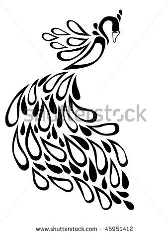 338x470 Peacock Tattoo Designs Black And White