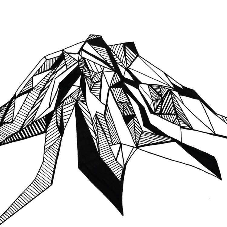 750x751 Mt Rainier Washington Polygonal Drawing Art Print For The Home