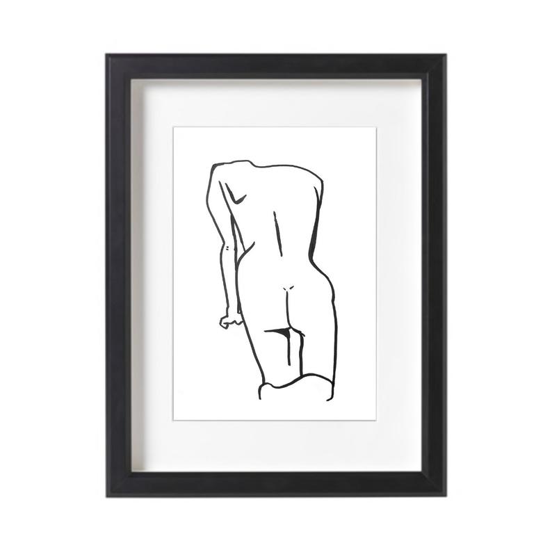 794x794 Leaning Pose Drawing Art Print Etsy