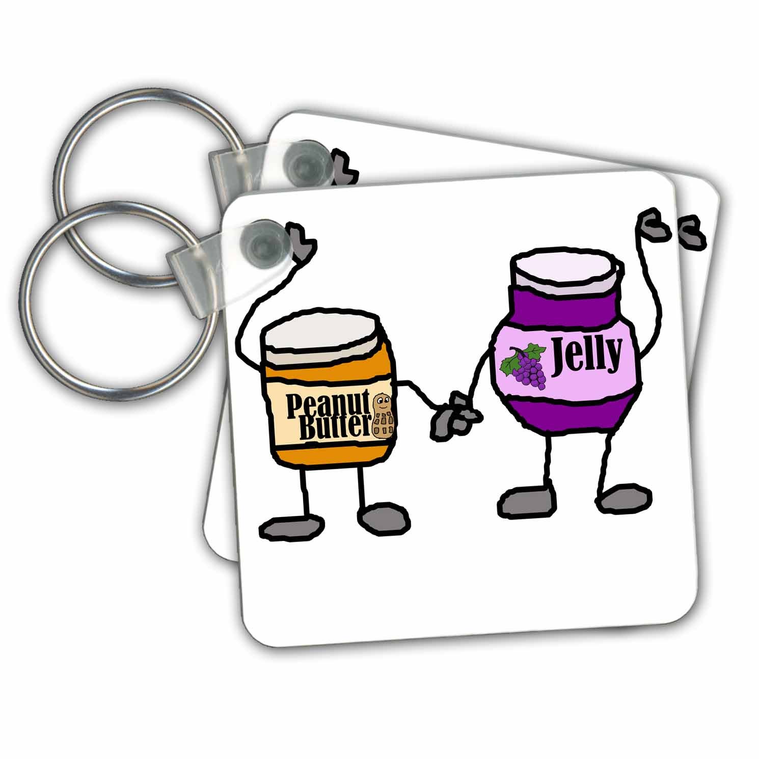 1490x1490 Key Chains Funny Cute Peanut Butter And Jelly Cartoon