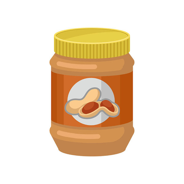 600x600 Natural Peanut Butter In Transparent Glass Jar With Label