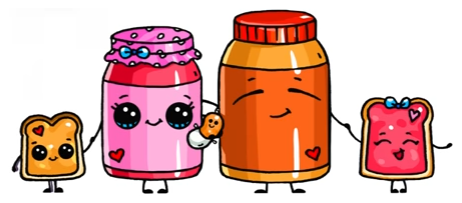 462x203 Peanut Butter Jelly Artdrawings Cute Cartoon Food, Cute