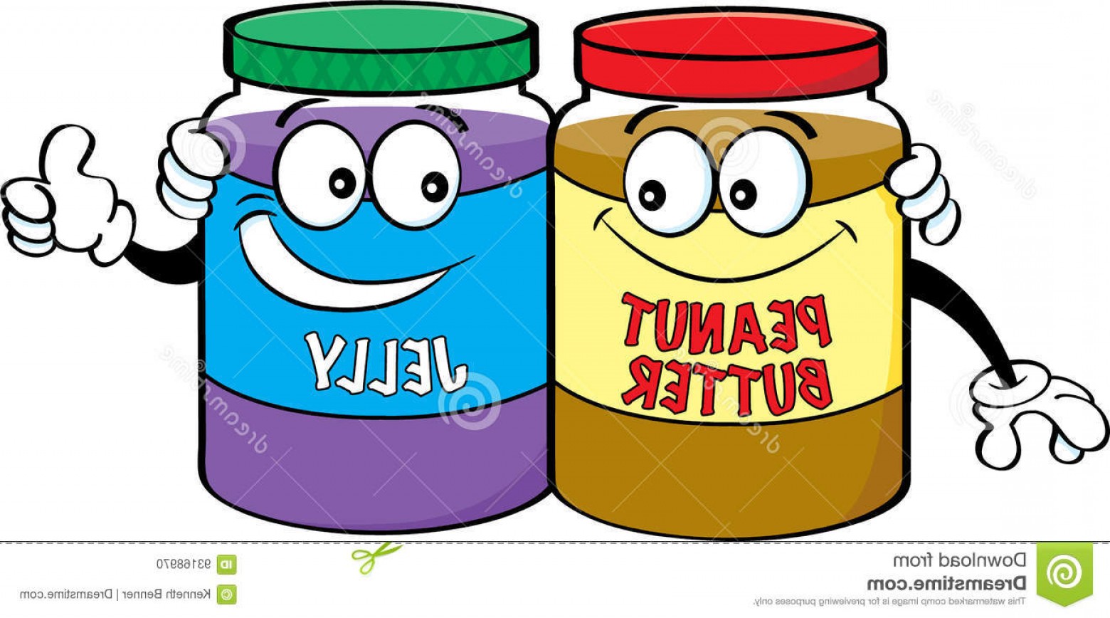 1560x868 Stock Illustration Cartoon Peanut Butter Jelly Jars Illustration