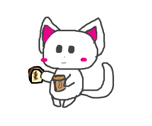 300x250 A Cat Eating Peanut Butter