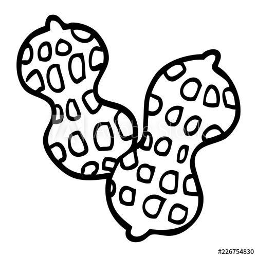 500x500 Line Drawing Cartoon Peanut