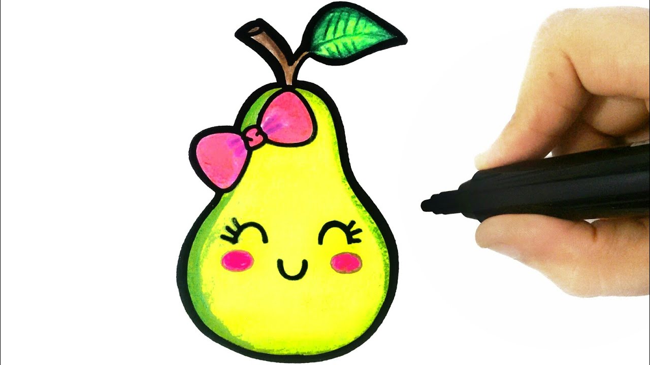 1280x720 How To Draw A Pear Easy Step