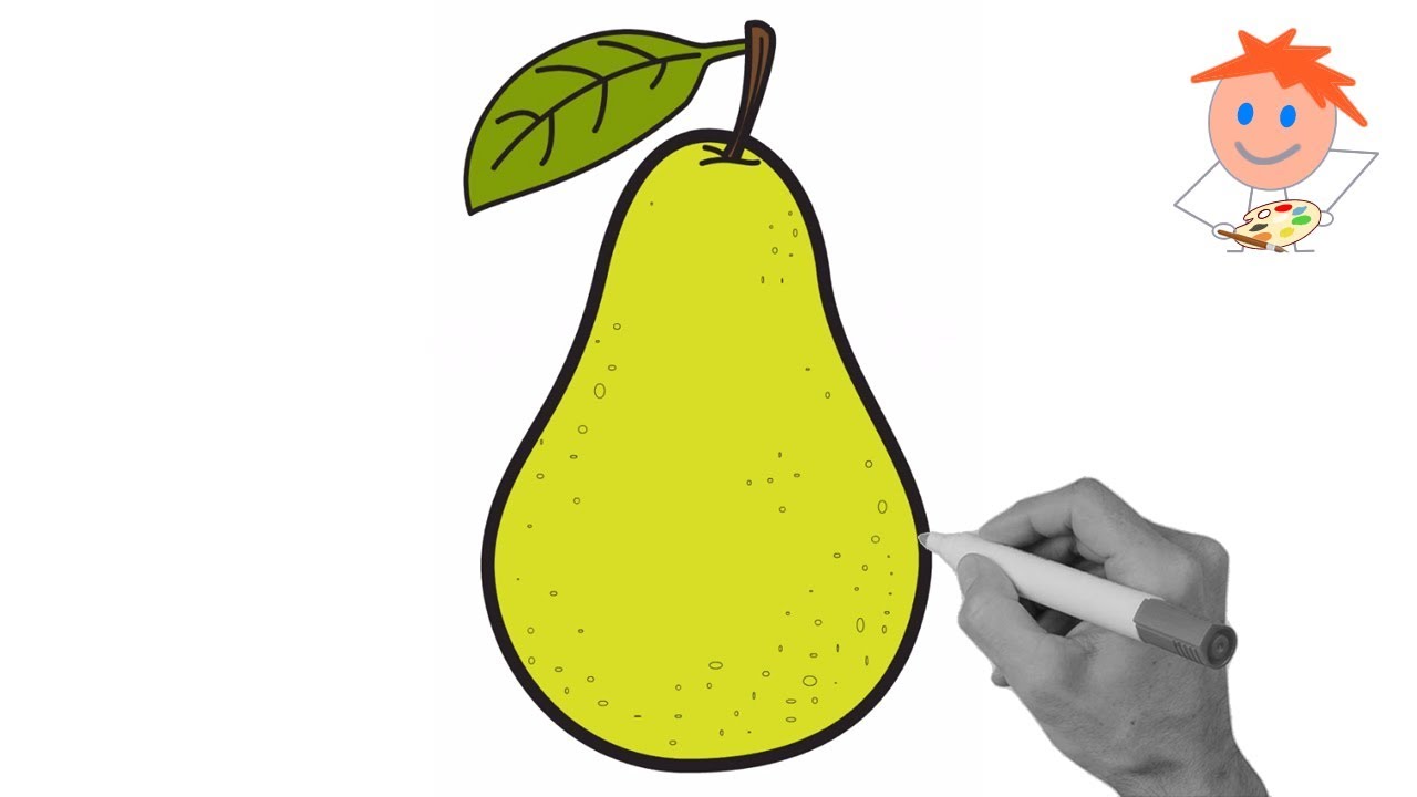 1280x720 How To Draw A Pear Easy Step